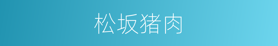 松坂猪肉的同义词