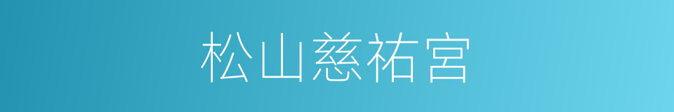 松山慈祐宮的同義詞