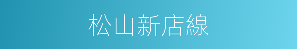 松山新店線的同義詞
