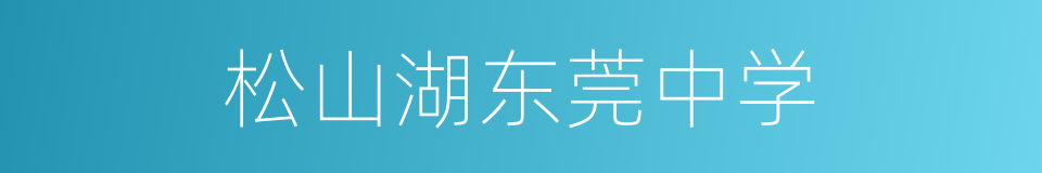 松山湖东莞中学的同义词