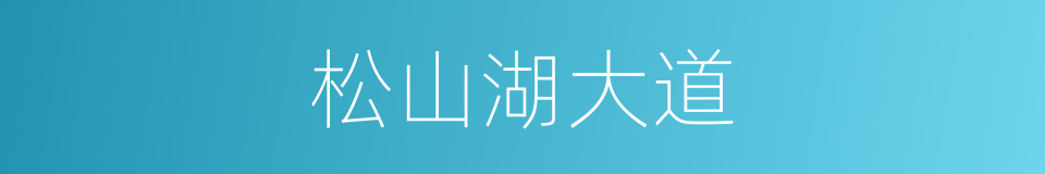 松山湖大道的同义词