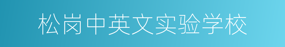 松岗中英文实验学校的同义词