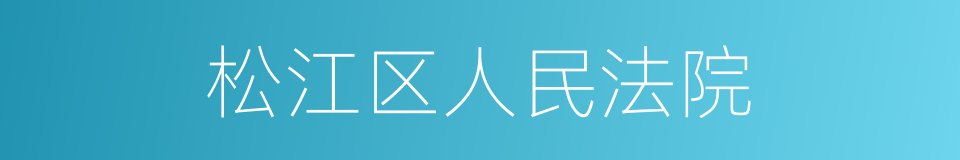 松江区人民法院的同义词