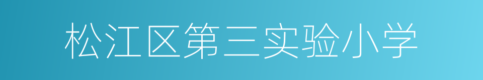 松江区第三实验小学的同义词