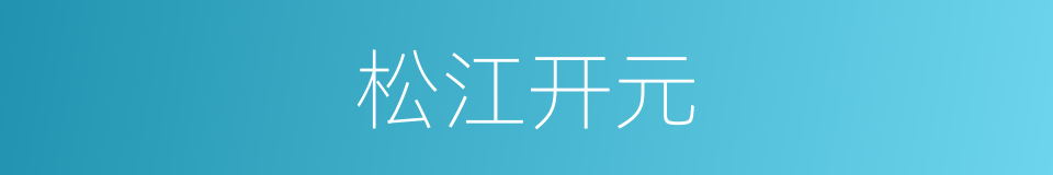 松江开元的同义词