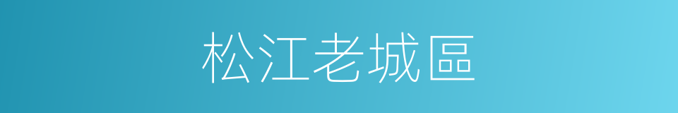 松江老城區的同義詞