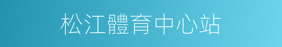 松江體育中心站的同義詞