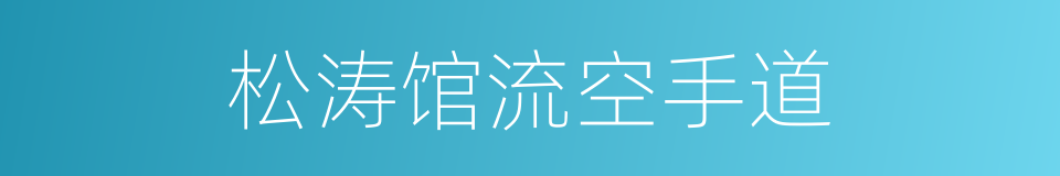 松涛馆流空手道的同义词