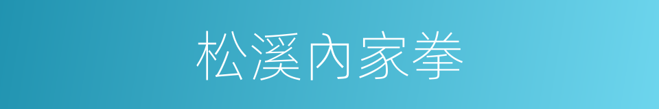 松溪內家拳的同義詞