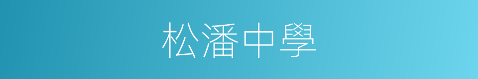 松潘中學的同義詞