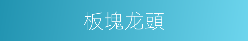 板塊龙頭的同義詞