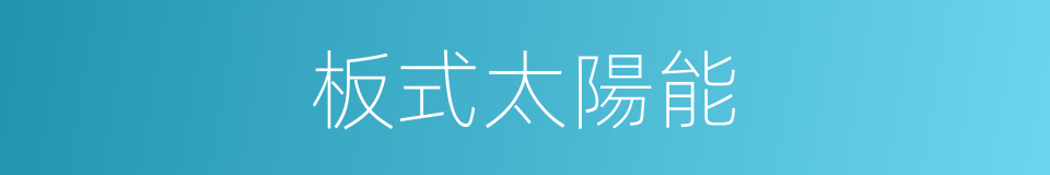 板式太陽能的同義詞