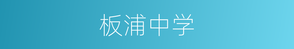 板浦中学的同义词