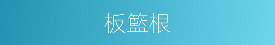 板籃根的同義詞