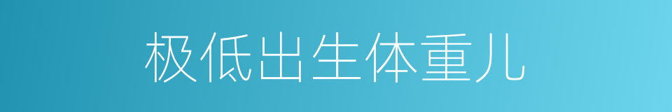 极低出生体重儿的同义词