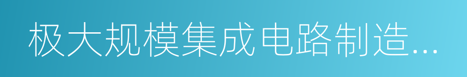 极大规模集成电路制造装备与成套工艺的同义词