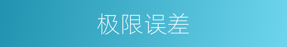 极限误差的同义词
