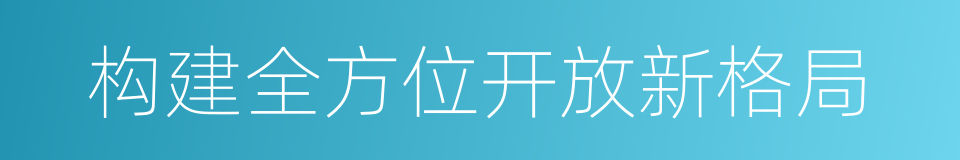 构建全方位开放新格局的同义词