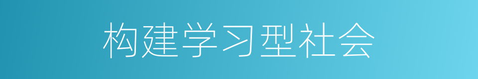 构建学习型社会的同义词