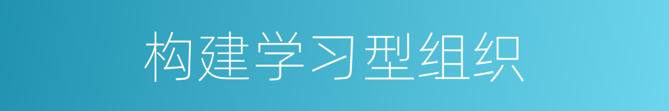 构建学习型组织的同义词