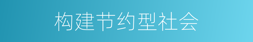 构建节约型社会的同义词