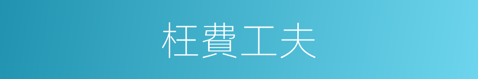 枉費工夫的意思