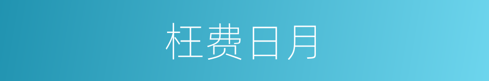 枉费日月的意思