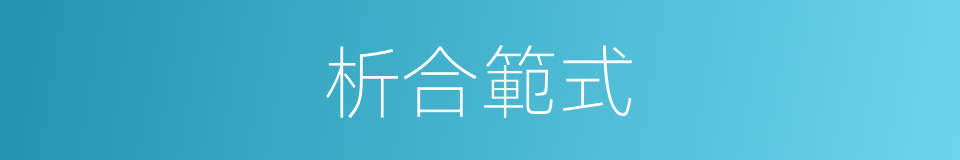 析合範式的同義詞