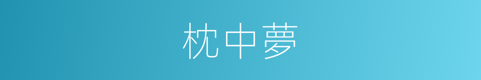 枕中夢的意思