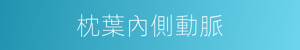 枕葉內側動脈的同義詞