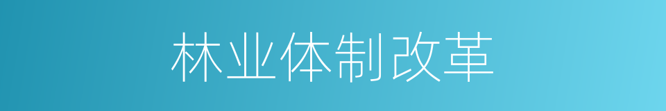 林业体制改革的同义词