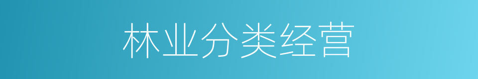 林业分类经营的同义词