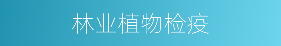 林业植物检疫的同义词
