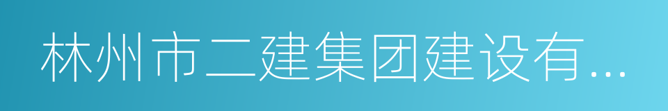 林州市二建集团建设有限公司的同义词