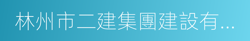 林州市二建集團建設有限公司的同義詞