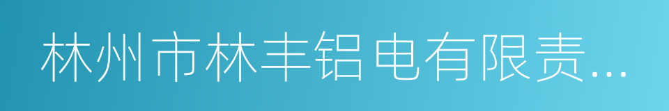 林州市林丰铝电有限责任公司的同义词