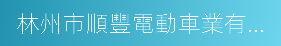 林州市順豐電動車業有限公司的同義詞