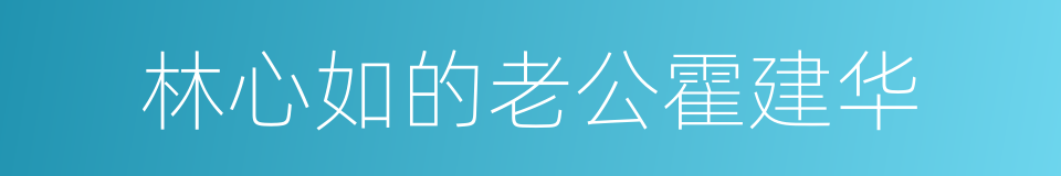 林心如的老公霍建华的同义词