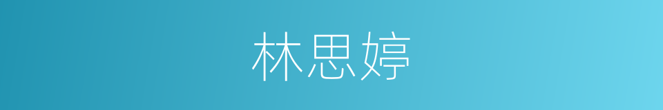 林思婷的同义词