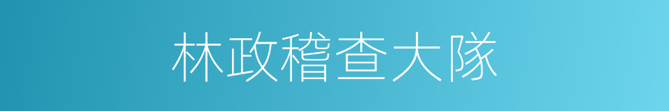 林政稽查大隊的同義詞