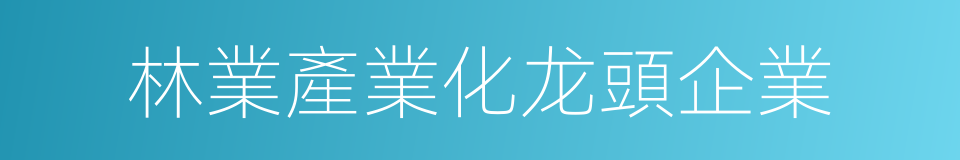林業產業化龙頭企業的同義詞