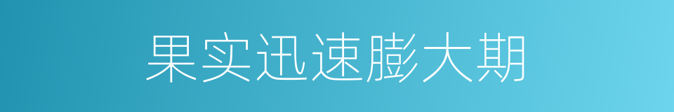 果实迅速膨大期的同义词