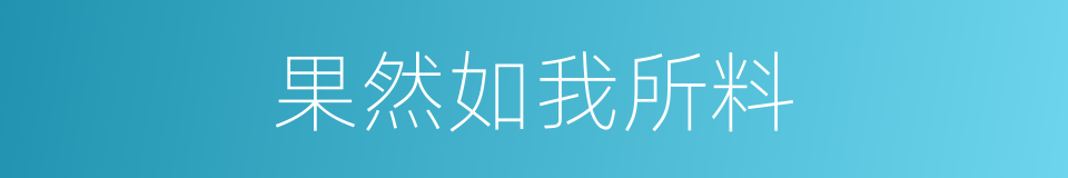 果然如我所料的同义词