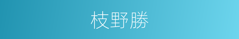 枝野勝的同義詞