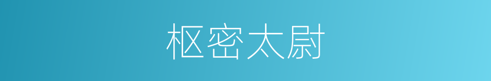 枢密太尉的意思