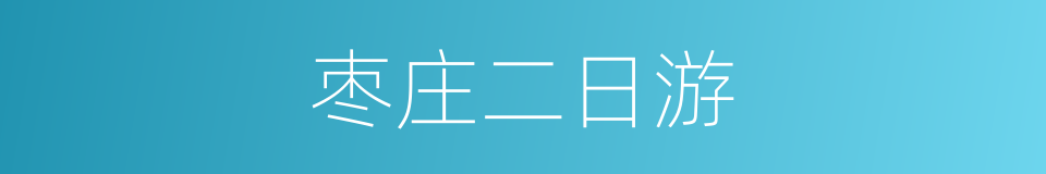 枣庄二日游的同义词