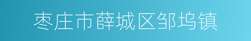 枣庄市薛城区邹坞镇的同义词