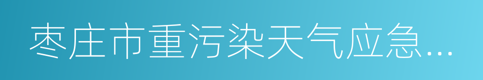 枣庄市重污染天气应急预案的同义词