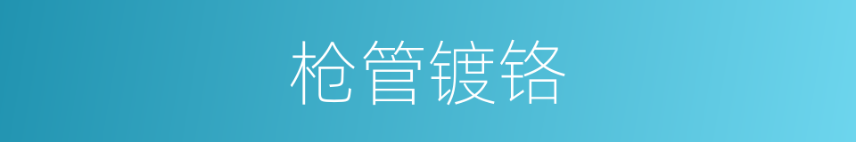 枪管镀铬的同义词