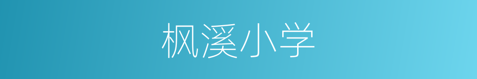 枫溪小学的同义词